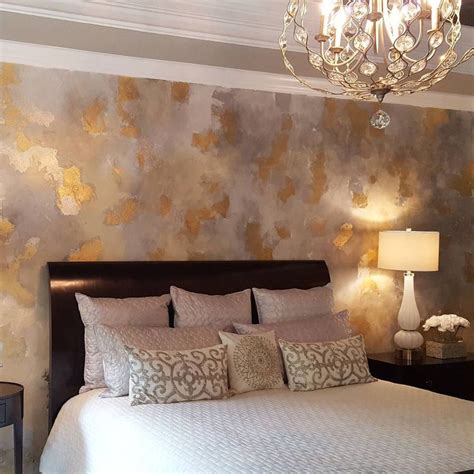 Beautiful Leaf And Metallic Wall Finish By Leslie Albritton Of La