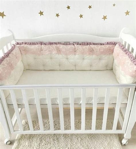 Kidsline sorbet 6 piece crib bedding set. Cot bedding set girl Organic crib bumpers Baby girl ...