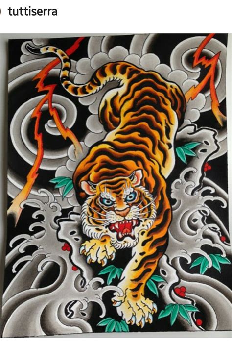 Japanese Traditional Tiger Tattoo Outlines