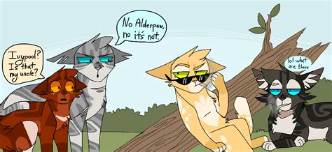 Alderpaw And Ivypool Couples Noticing That Weedwhisker And Hawkfrost A Couple Are Secretly
