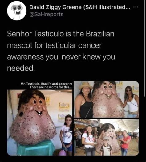 david ziggy greene illustrated senhor testiculo is the brazilian mascot for testicular cancer