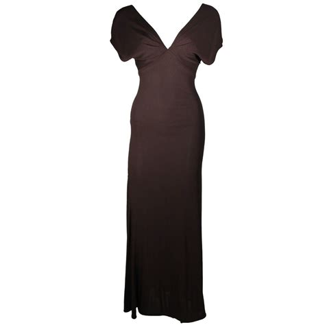 Emanuel Ungaro 1990s Brown Jersey Gown Size 8 For Sale At 1stdibs
