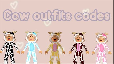 Codes For Cow Outfits Different Colors Roblox Teehee Youtube