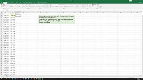How To Calculate Daily Returns Excel Youtube