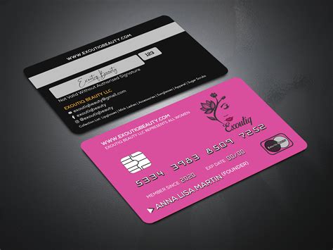 Black And Hot Pink Credit Business Card Templates In 2020 Business Card