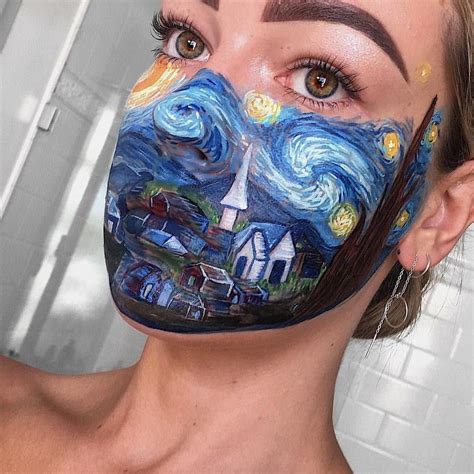 Starry Night Vincent Van Gogh Inspired Face Art Makeup Halloween
