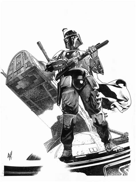 Star Wars Boba Fett By Adam Hughes Star Wars Illustration Star Wars Comic Books Star