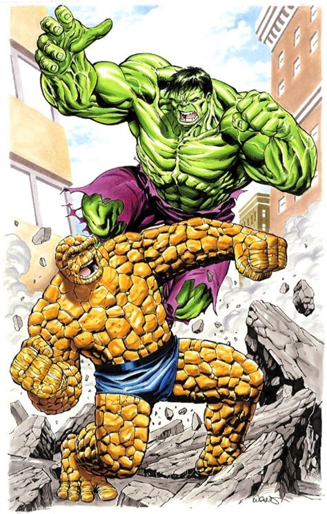 Hulk Vs The Thing In Kevin Wests Marvel Comic Art Gallery Room
