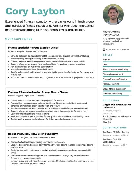 Fitness Instructor Resume Example And Writing Tips For 2022