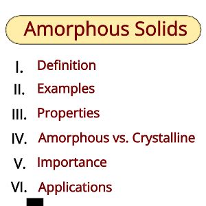 Amorphous Solids Properties Examples And Applications