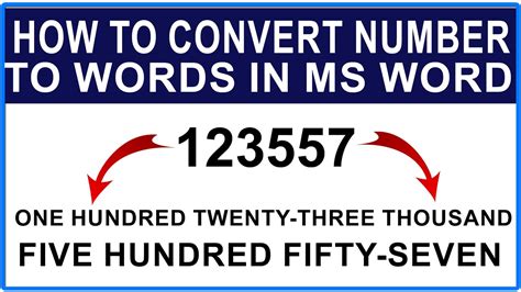 How To Convert Number To Words In Microsoft Word Document Youtube