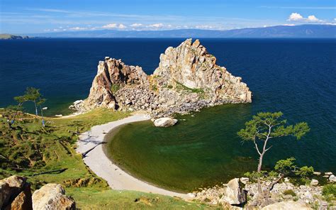 Russia Lake Scenery Coast Baikal Crag Nature 413899