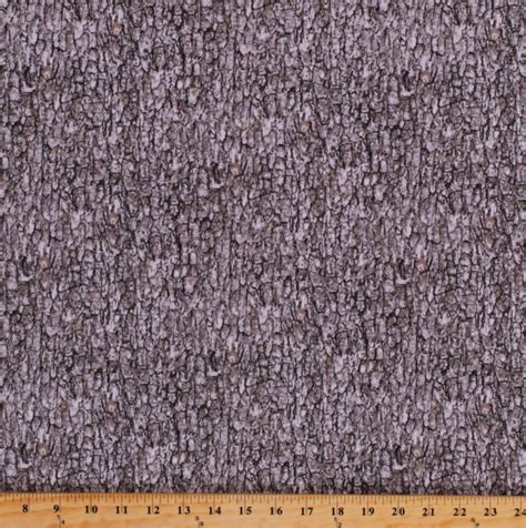 Tree Bark Gray Woods Nature Landscape Medley Cotton Fabric Print Bty