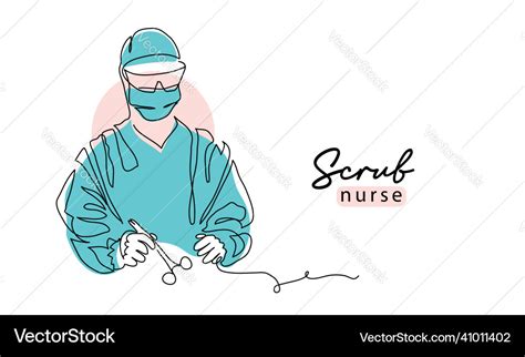 Scrub Nurse Simple Royalty Free Vector Image Vectorstock