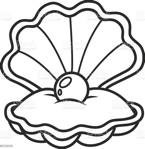 Animal, clam coloring pages clam coloring pages clam 7iarzbkia png printable coloring4free. Scallop Seashell With Pearl Stock Vector Art & More Images ...