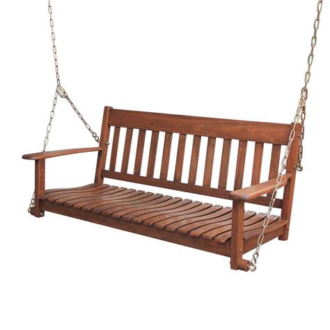 Cambridge Casual Thames Natural Brown Wood Porch Swing 130228 HW NT XX