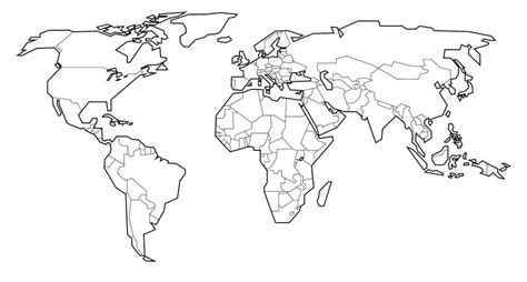 World Map Coloring Page With Countries