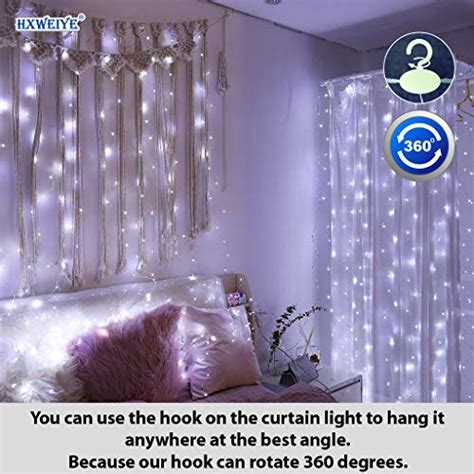 Hxweiye 300led Fairy Curtain Light Upgrade Two Kinds Of Light Clips