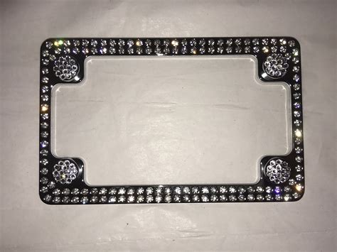 Motorcycle Frame Crystal Sparkle Auto Bling Rhinestone License Plate
