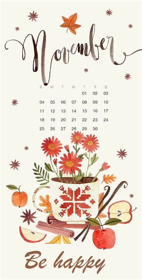 Cute November 2018 Iphone Wallpaper Calendar Wallpaper