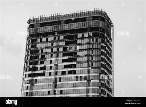 Unfinished Modern Glass Building Black And White Stock Photo Alamy