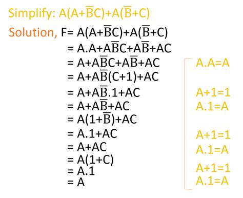 Simplification Of Different Boolean Expressions Hsc
