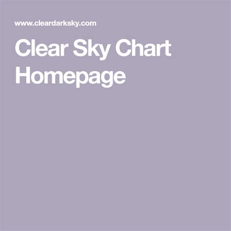 Clear Sky Chart Homepage Sky Chart Clear Sky Chart
