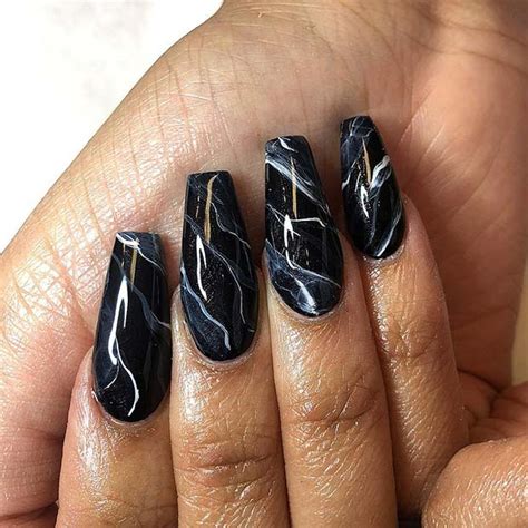 49 Coffin Black Marble Nails Passatempo Samorim