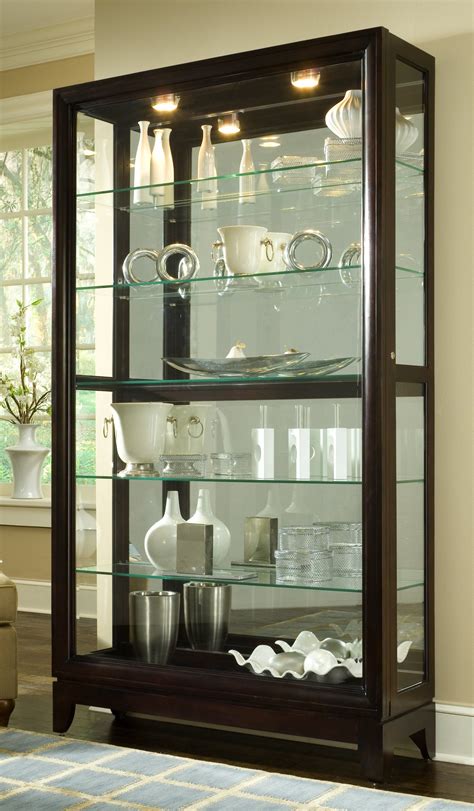 20661 Two Way Sldg Door Curio Glass Cabinets Display Living Room