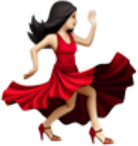 Download Woman Dancing Red Dress Emoji