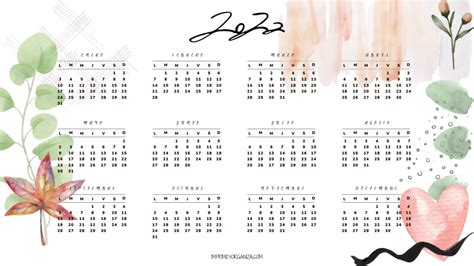 Calendarios Anuales Imprime Y Organiza