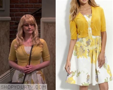big bang theory season 9 episode 5 bernadette s yellow floral print dress shop your tv