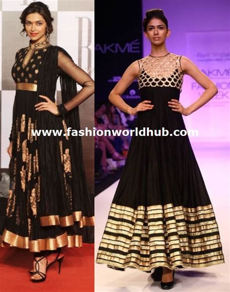 Black And Gold Anarkali Gown Fashionworldhub