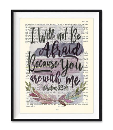 Vintage Bible Page Verse Scripture I Will Not Be Afraid