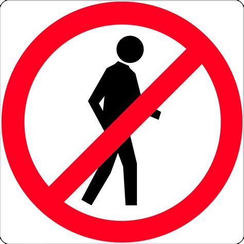 Pedestrians Prohibited Road Signs Uss