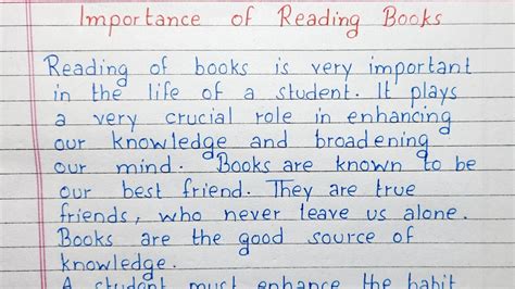 Write A Short Essay On Importance Of Reading Books Essay Writing