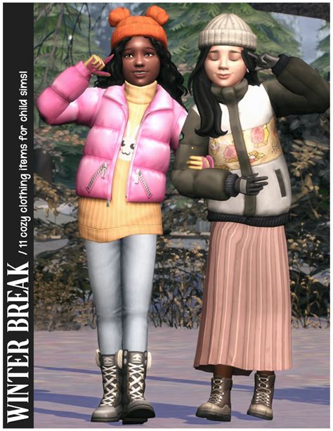 Winter Break 11 Cozy Clothing Items For Child Sims ️ Simkoos On