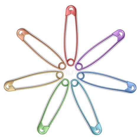 Set Of Realistic Safety Pins For Clothes Safety Pins Of Rainbow Colors
