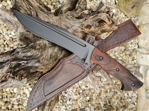 Beautiful Handmade Hunting Bowie Knife D2 Steel Acid Wash Etsy