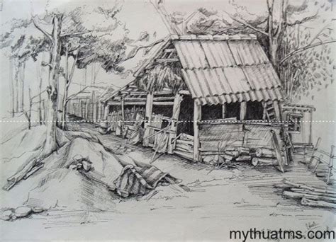Bahay Kubo My Nipa Hut Pen And Ink 2015 By Danteluzon On Deviantart