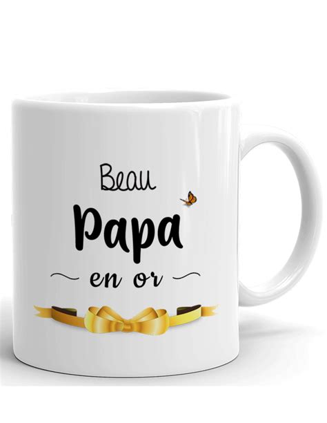 Tasse Mug Cadeau Beau Père Beau Papa En Or Idée Originale