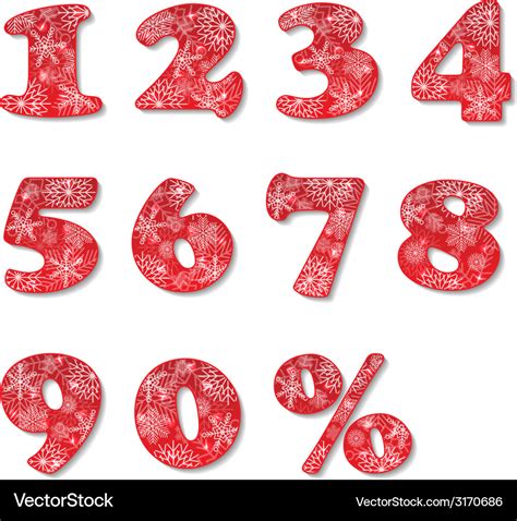 Christmas Numbers Set Royalty Free Vector Image