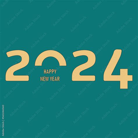 2024 Happy New Year Logo Text Design 2024 Number Design Template