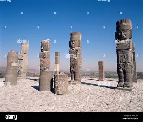 Toltec Statues Tula Mexico North America Stock Photo Alamy