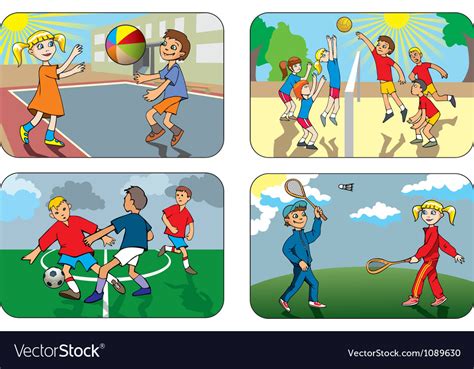 Children Playing Games Royalty Free Vector Image