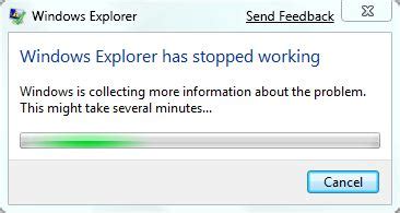 Windows Explorer Has Stopped Working Problem Dom S Tech Computer Blog