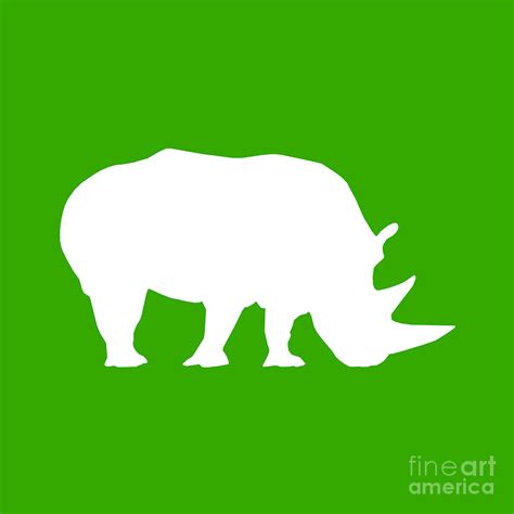 Rhino In Green And White Digital Art By Jackie Farnsworth Pixels