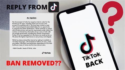 Tik Tok Ban Removed 😱😱 Tik Tok Reply Youtube