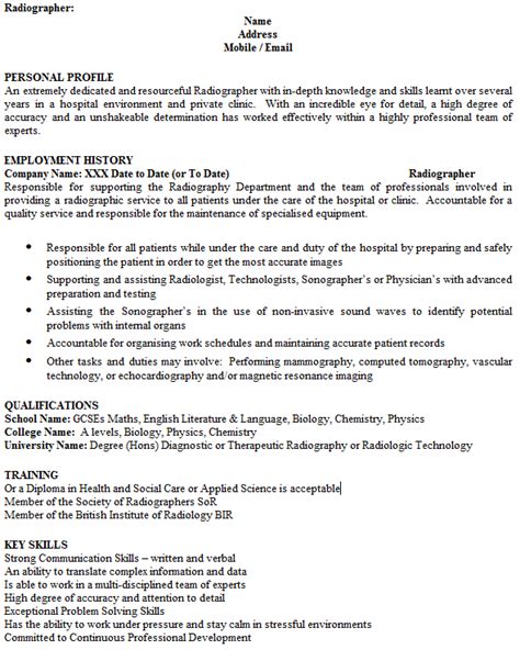Download best of cover letters for jobs samples lettersample. Radiographer CV Example - icover.org.uk