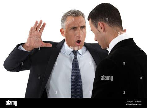 Boss Shouting At Employee Stock Photo Alamy